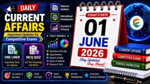 01 June 2026 Current Affairs in Hindi - EduJosh