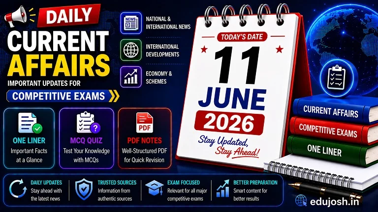11 June 2026 Current Affairs in Hindi - EduJosh