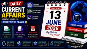 13 June 2026 Current Affairs in Hindi - EduJosh