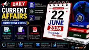 22 June 2026 Daily Current Affairs in Hindi - EduJosh
