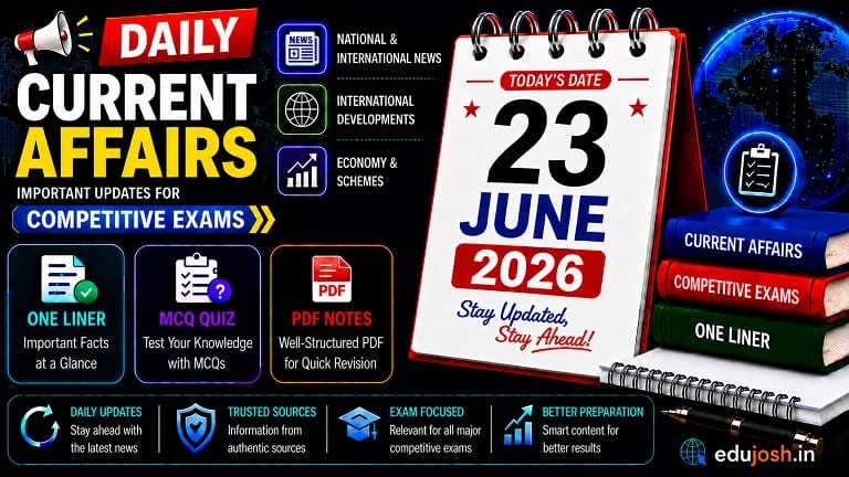 23 June 2026 Current Affairs in Hindi - EduJosh