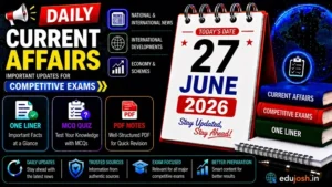 27 June 2026 Current Affairs in Hindi - EduJosh