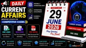 29 June 2026 Current Affairs in Hindi - EduJosh
