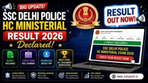 SSC Delhi Police HC Ministerial Result Cut Off Marks List PDF EduJosh