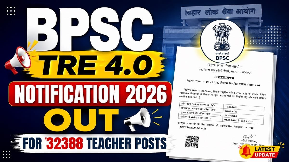 BPSC TRE 4.0 Notification 2026 Out For 32388 Teacher Posts by edujosh