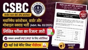 CSBC Bihar Police Prohibition Constable Warder Written Exam Result Merit List EduJosh