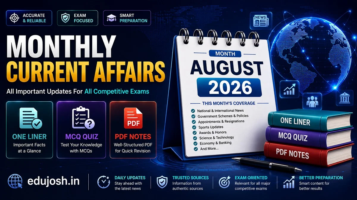 monthly current affairs august 2026 in hindi - edujosh