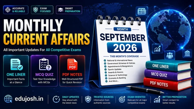 September 2026 Monthly Current Affairs